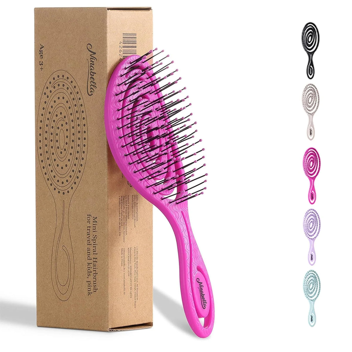 Ninabella Detangler Brush - No Tangle Hair Brush for Women, Fine, Thick and Long Hair - Hairbrush for Wet and Dry Hair, Gentle on the Scalp - Light Blue