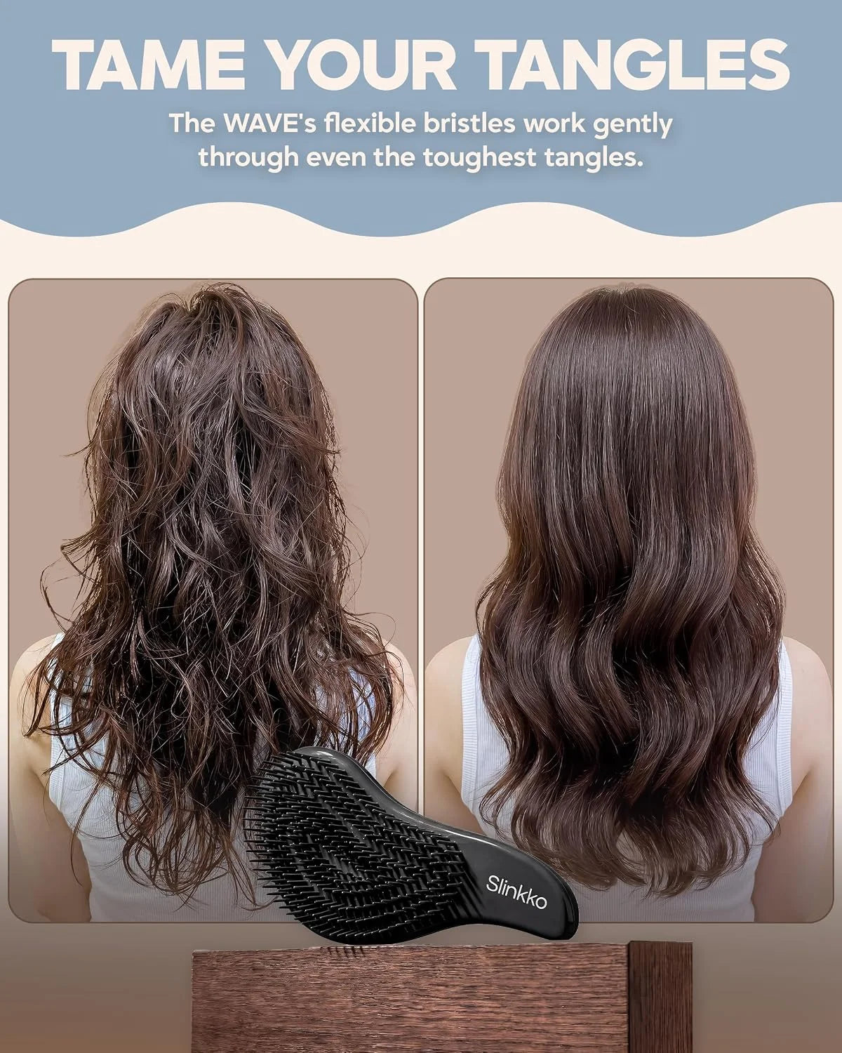 Detangler Brush, Curly Hair Brush for Women, Men & Kids - Wet & Dry Detangling Hair Brush for Curly, Thick, Fine & Wavy Hair - Anti-Breakage Wave Brush, Pain-Free Hairbrush, Pink, Rose Clay