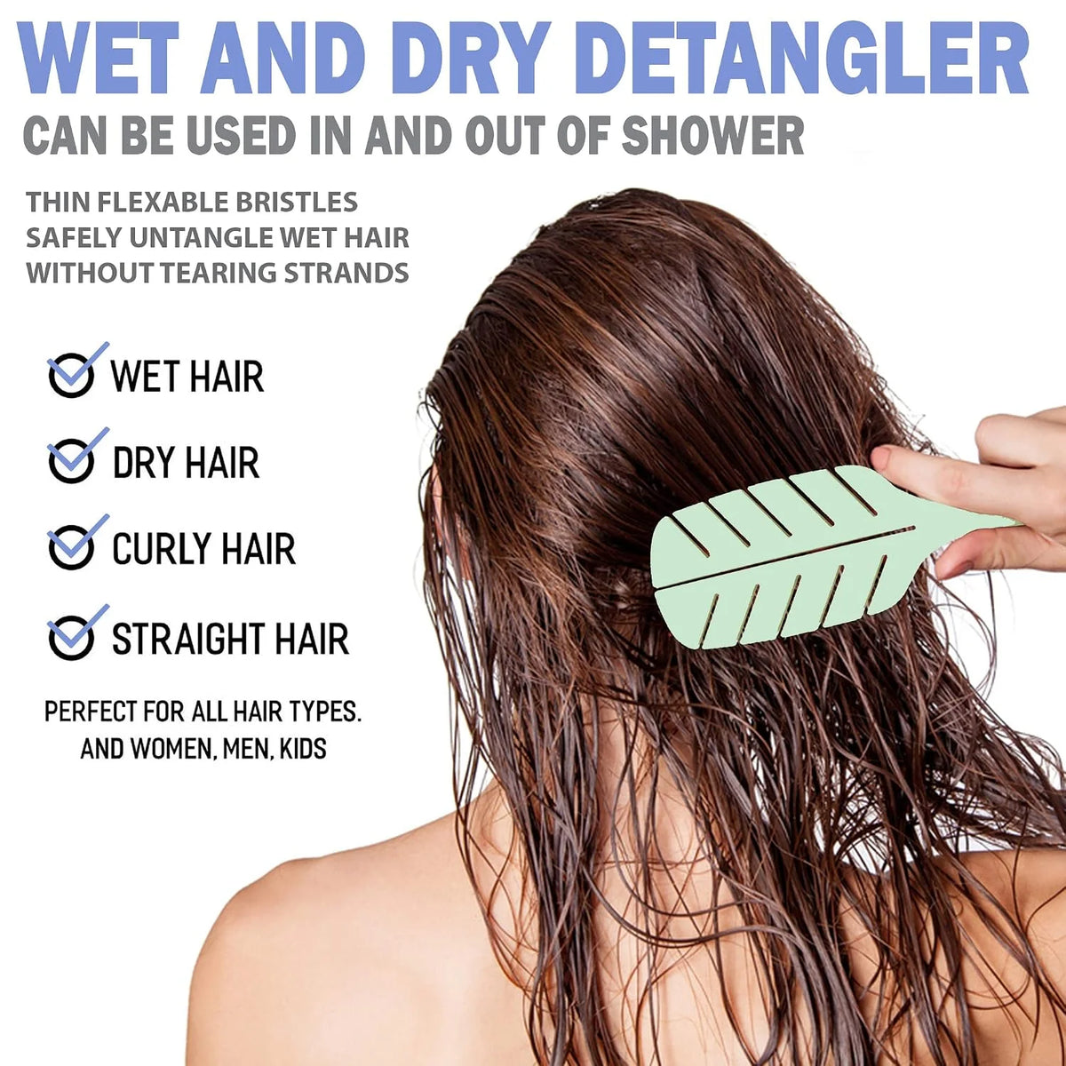Fiora Naturals Detangler Brush for Wet and Dry Hair, Soft Detangling Brush
