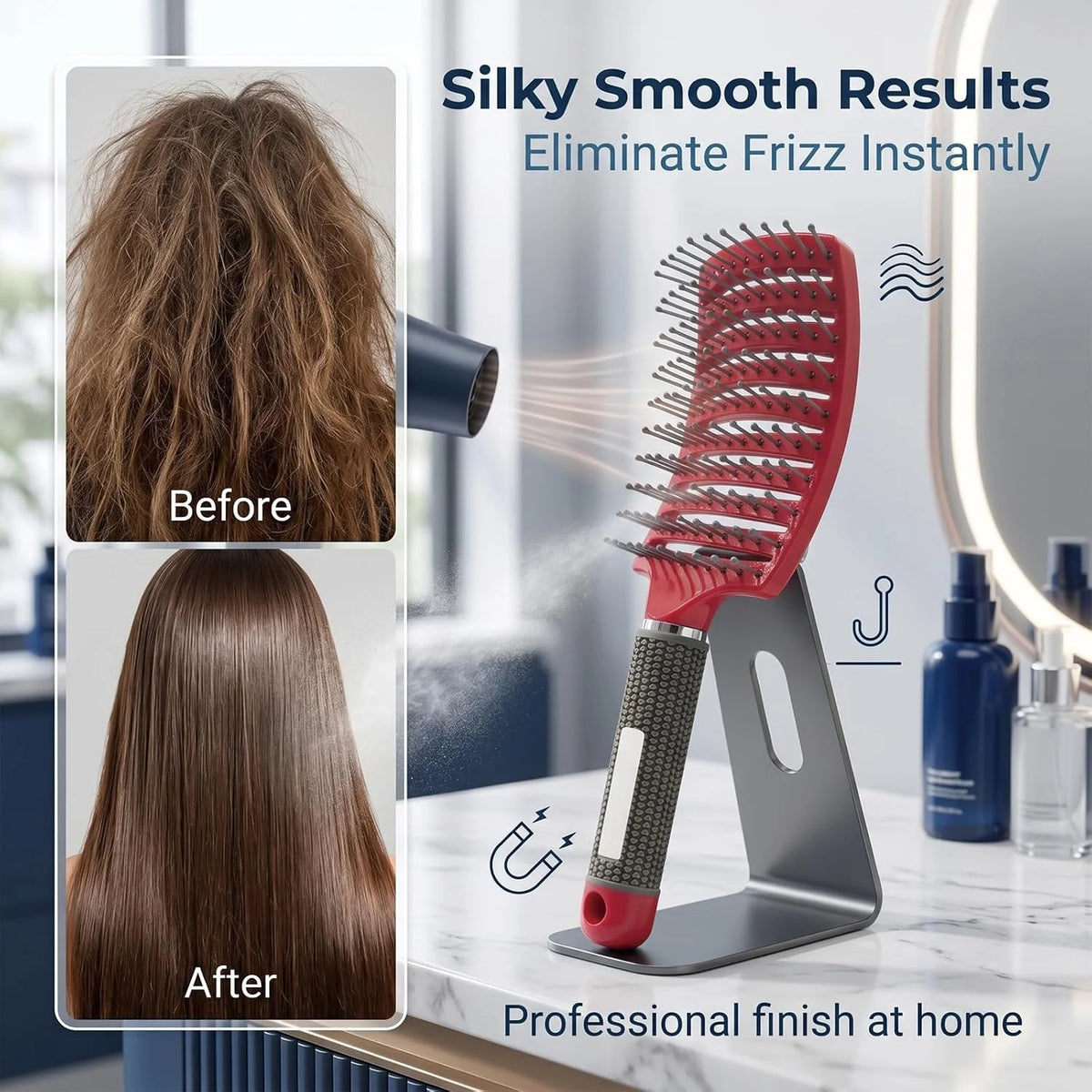 Curved Vented Hair Brush,Detangler Brush Faster Blow Drying for Women, Men