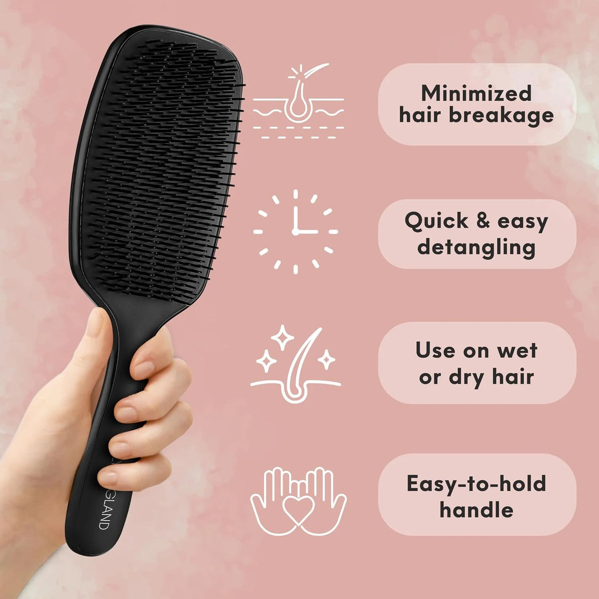 Lily England Detangler Hair Brush for Women for Curly Wet & Dry, Purple