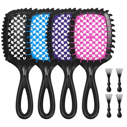 2-Pack Vented Detangling Hair Brush for Wet and Dry Hair, Pink and Purple