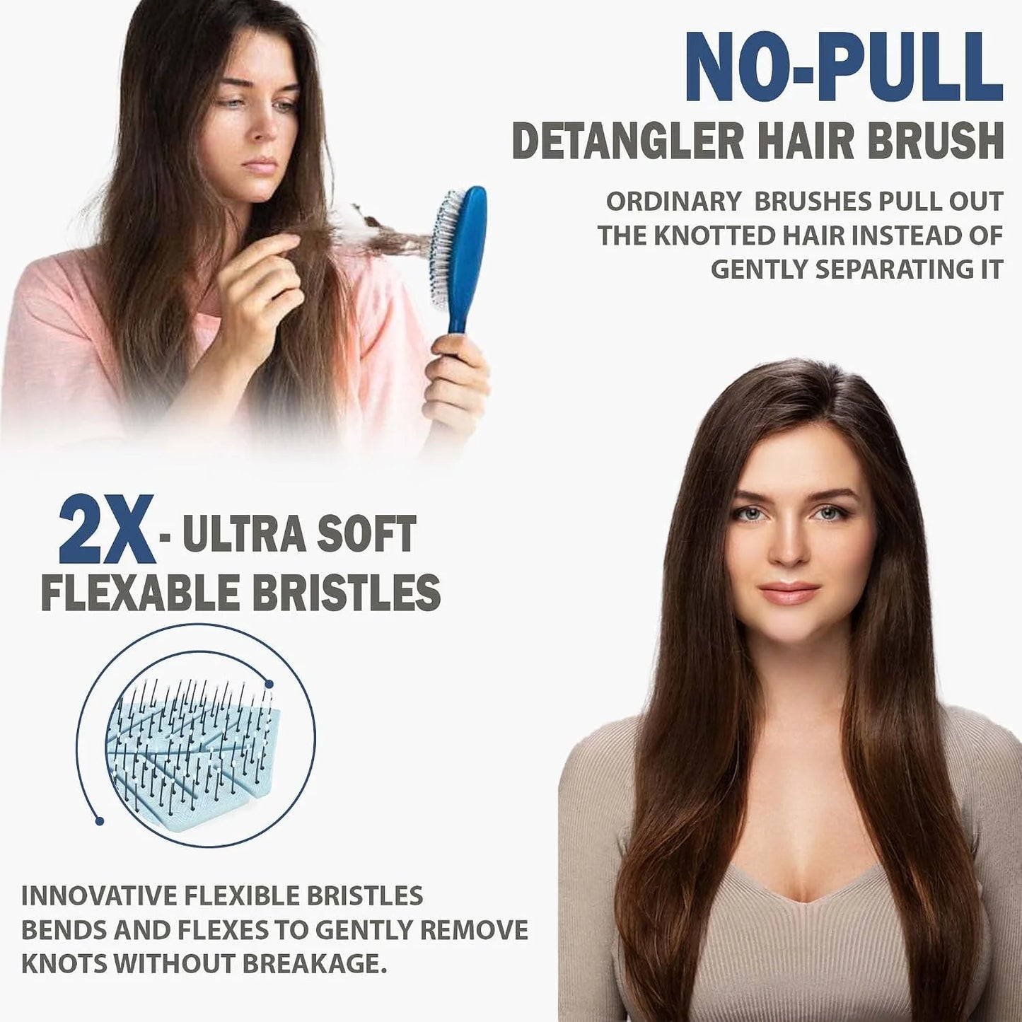 Fiora Naturals Detangling Hair Brush for Women, Detangler Hair Brush, Pink