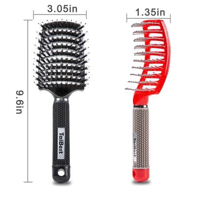 Boar Bristle Hair Brush Set – Wet/Dry Detangler for All Hair Types