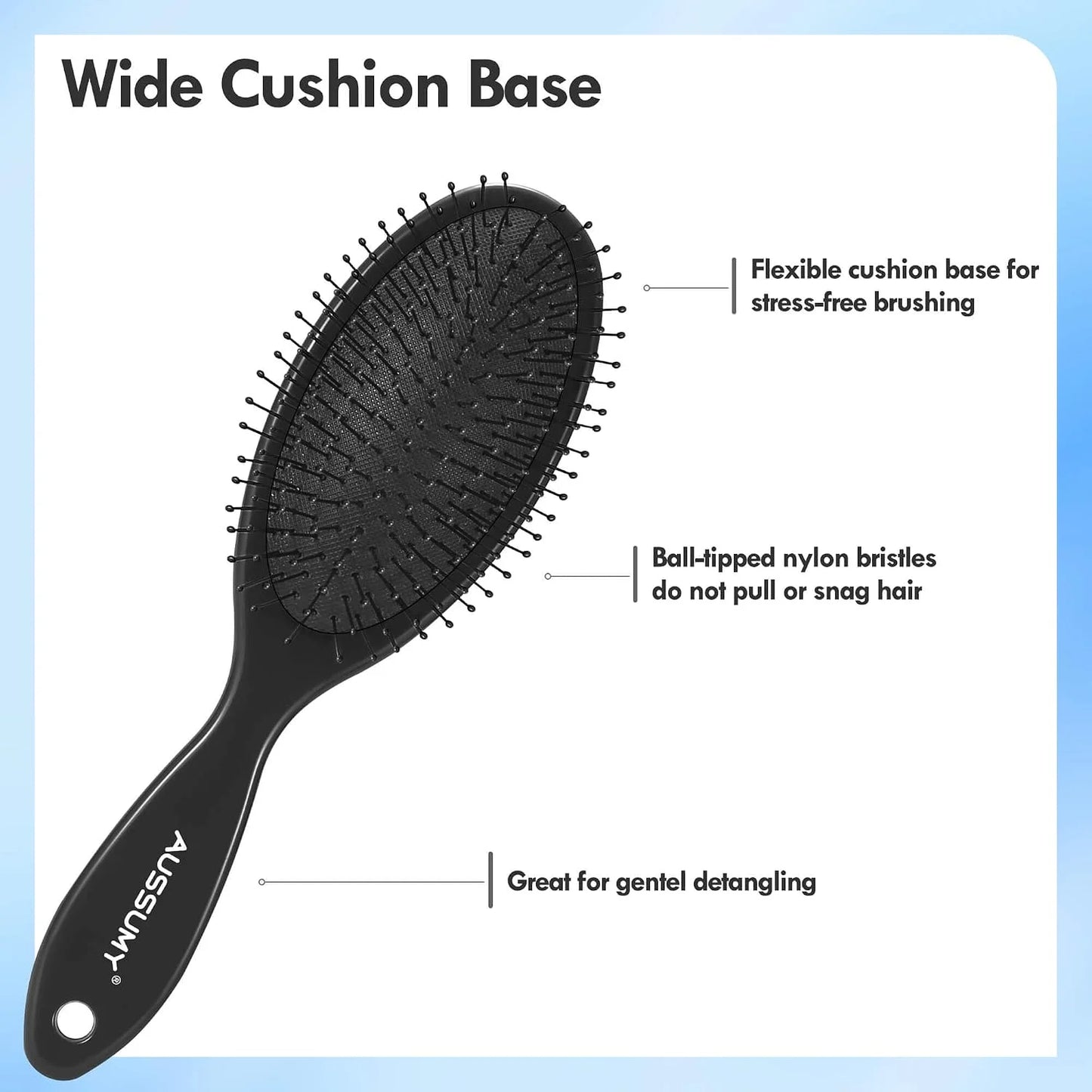 Air Cushion Detangling Hair Brush - 2 Pack Detangler Hairbrush with Ultra Soft Bristles for Effortless Tangle Removal - For Wet Dry Damaged Curly Hair for Women Men Boys Girls Kids - Pink