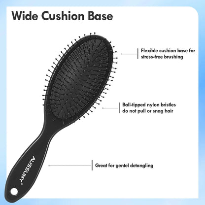 Air Cushion Detangling Hair Brush - 2 Pack Detangler Hairbrush with Ultra Soft Bristles for Effortless Tangle Removal - For Wet Dry Damaged Curly Hair for Women Men Boys Girls Kids - Pink