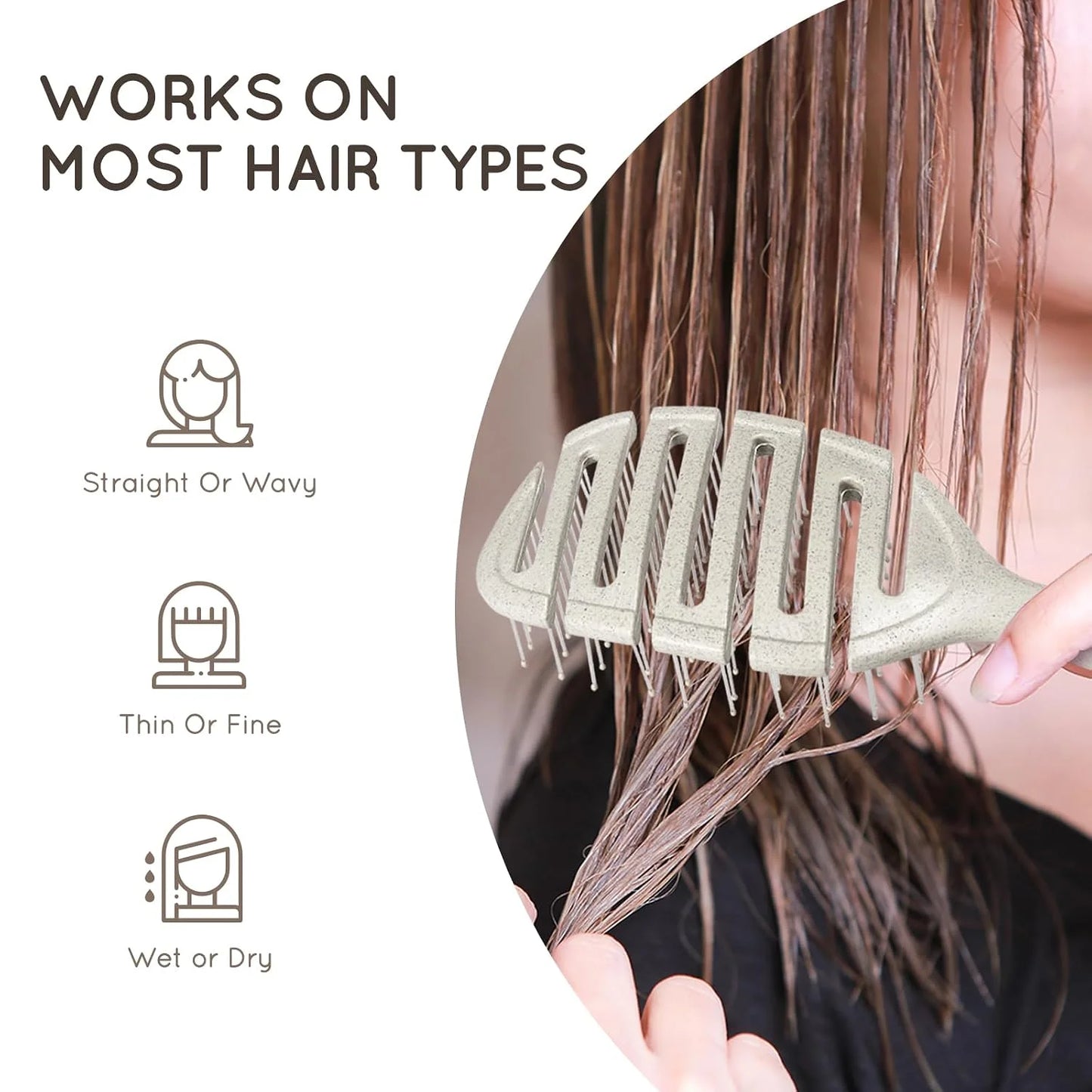 Detangler Hairbrush, Soft Bristle Detangling Brush,Quick Smoothing(Natural)