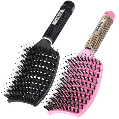 Boar Bristle Hair Brush Set – Wet/Dry Detangler for All Hair Types