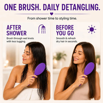 HerStyler Purple Hair Brush Detangler -Pain Free, No Breakage
