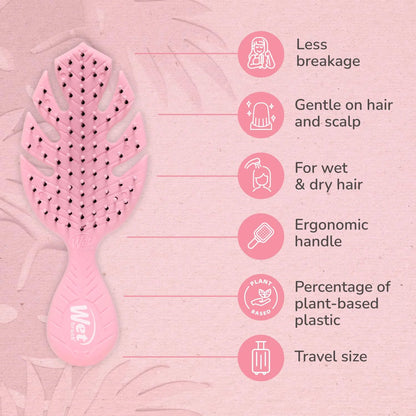 Wet Brush Go Green Mini Detangler, Purple - Detangling Travel Hair Brush - Ultra-Soft IntelliFlex Bristles Glide Through Tangles & Gently Loosens Knots While Minimizing Pain, Split Ends & Breakage