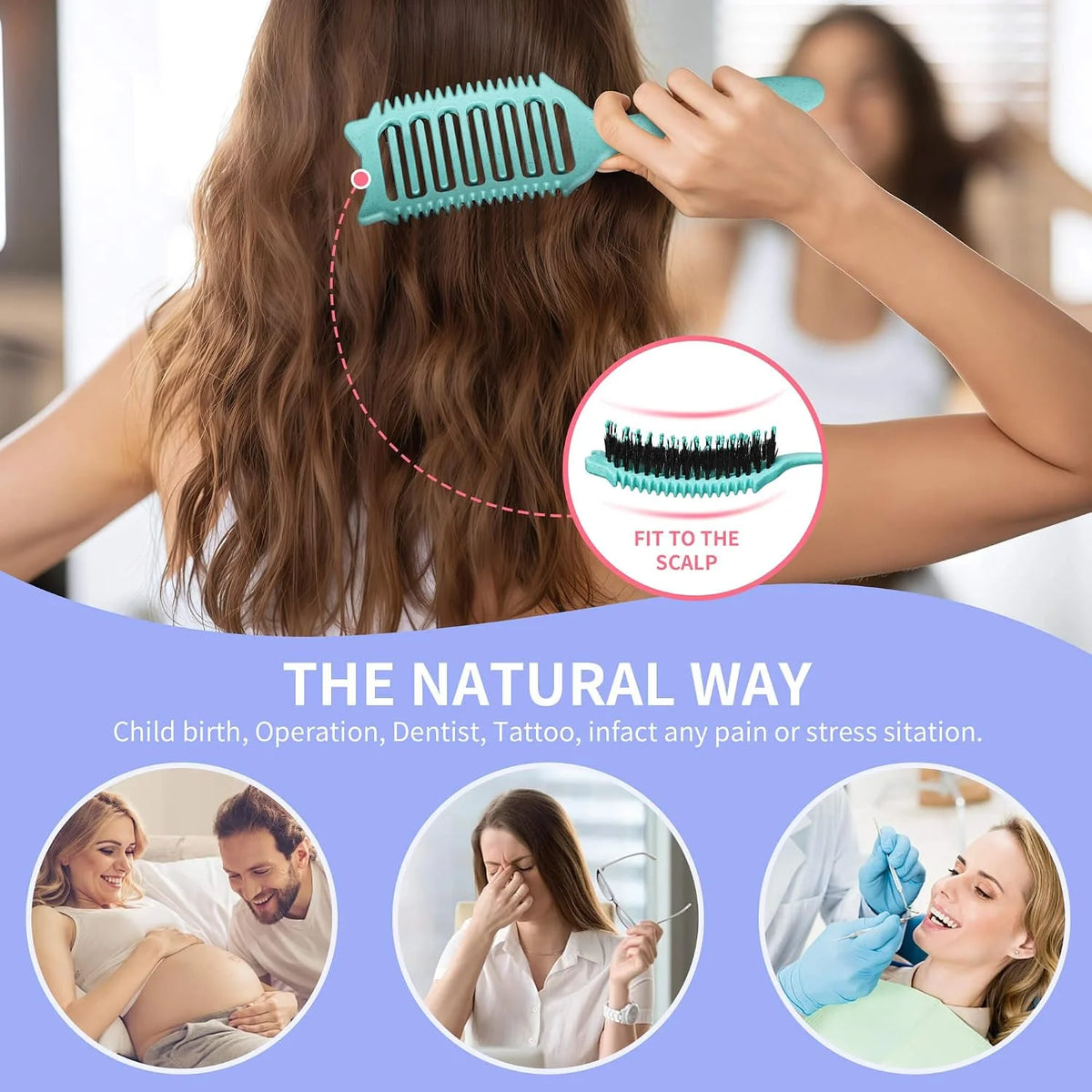 2 Pack Curly Defining & Detangling Brush - With Boar Bristle & 3 Styling Comb Tools – Shine to Shape & Define Natural Curl Waves & Coils - Vented Anti-Frizz Wet or Dry Hair for Women Men Kids