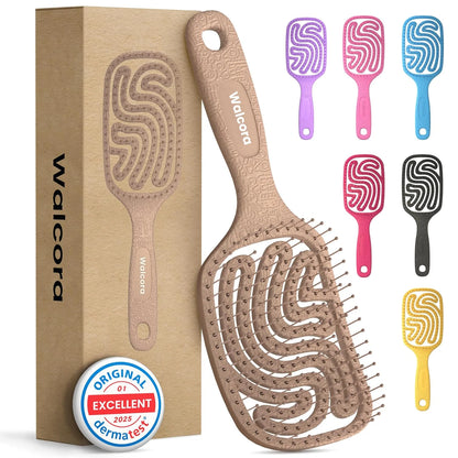 Detangler Brush – Pain-Free Detangling Hair Brush for Wet & Dry Hair – Effortless Detangling Brush for Curly, Fine & Tangled Hair – Hairbrush for Women, Men & Kids – Purple