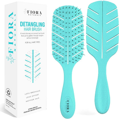 Fiora Naturals Detangler Brush for Wet and Dry Hair, Soft Detangling Brush