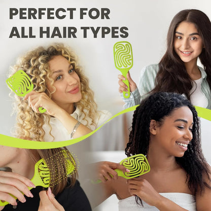 Detangler Brush – Pain-Free Detangling Hair Brush for Wet & Dry Hair – Effortless Detangling Brush for Curly, Fine & Tangled Hair – Hairbrush for Women, Men & Kids – Purple