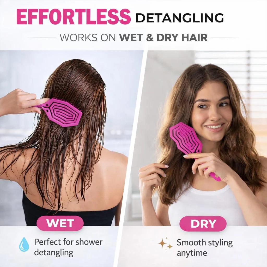 Fiora Naturals Detangling Hair Brush for Women, Detangler Hair Brush, Pink