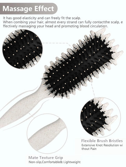 Blue Curl Defining Brush for Curly Hair – Detangling & Styling Brush for Women & Men, Defines 2A to 4C Curls, Reduces Frizz, Perfect for Wet & Dry Hair (Blue)