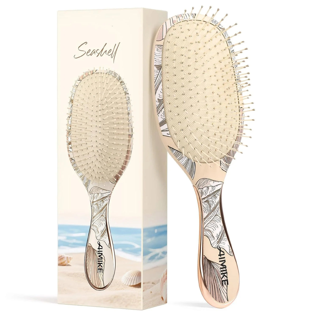 AIMIKE Detangler Paddle Hair Brush for Women & Fine Hair, Wet & Dry