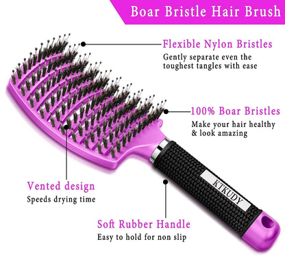 2 Pack Detangling Brushes for Women & Kids, Wet & Dry Hair, All Hair Types