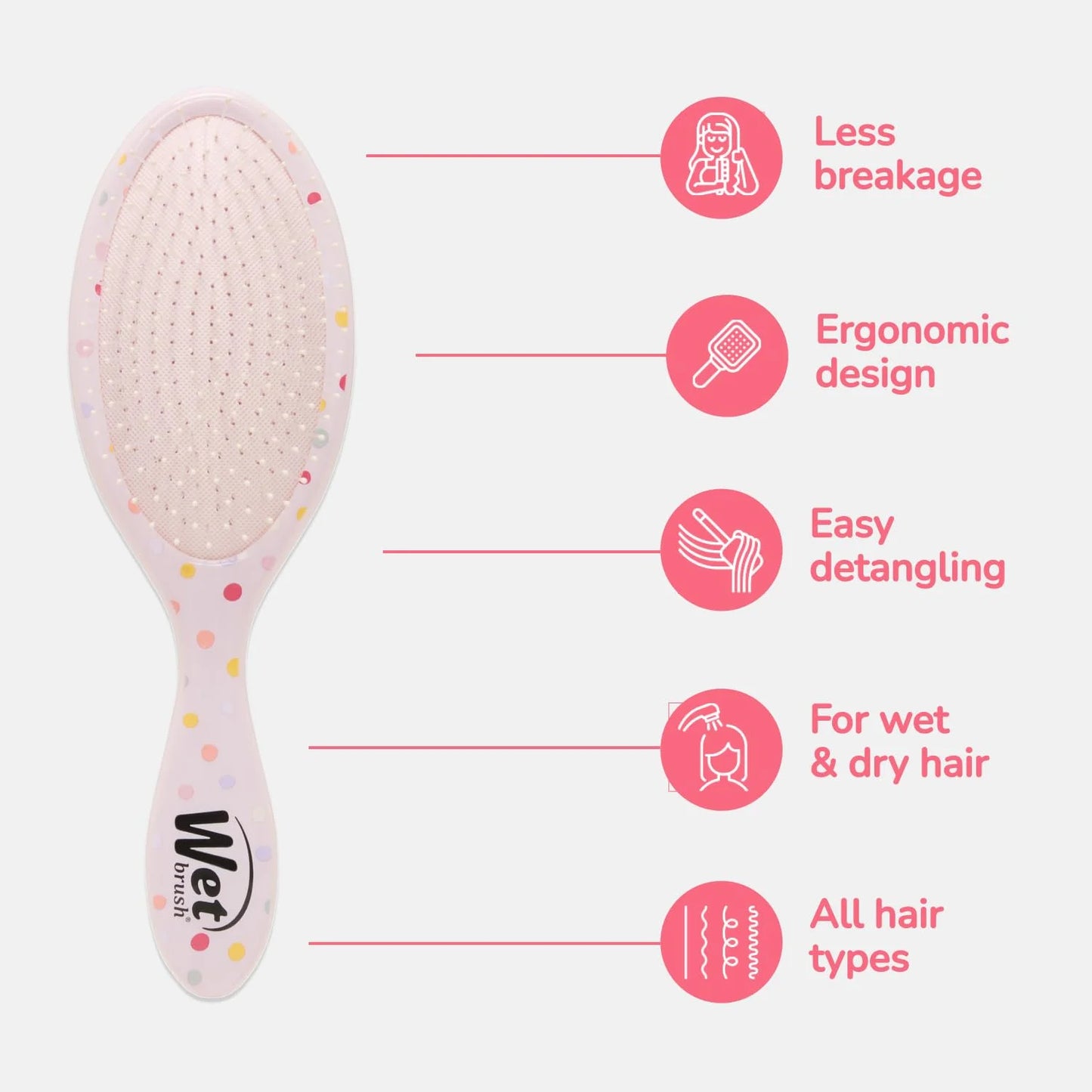 Wet Brush Original Detangling Hair Brush, Hello Disney Daisy Duck - Ultra-Soft IntelliFlex Bristles - Detangler Brush Glide Through Tangles With Ease For All - For Women, Men, Wet & Dry Hair