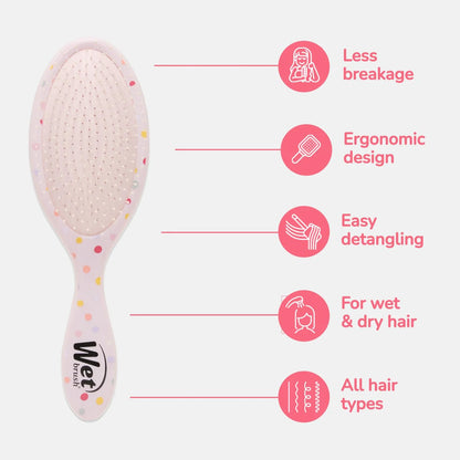 Wet Brush Original Detangling Hair Brush, Hello Disney Daisy Duck - Ultra-Soft IntelliFlex Bristles - Detangler Brush Glide Through Tangles With Ease For All - For Women, Men, Wet & Dry Hair