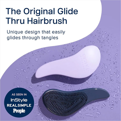 Crave Naturals Biggie Glide Thru Hair Brush - Detangler Brush for Curly, Straight, Wet or Dry Hair - Gentle Detangling Brushes for Adults, Kids, Toddlers - Hair Accessories for Women, 8.4x3.4" - Black