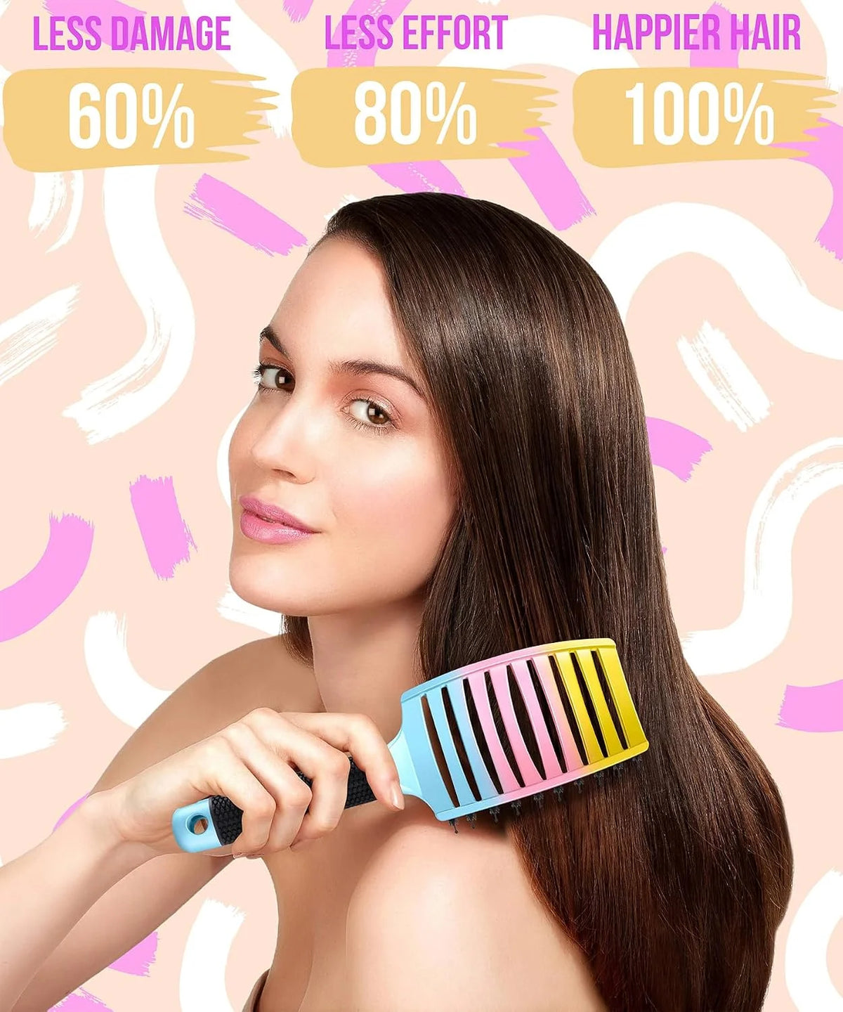 Detangling Brush for Women & Kids, Wet & Dry Hair, All Hair Types