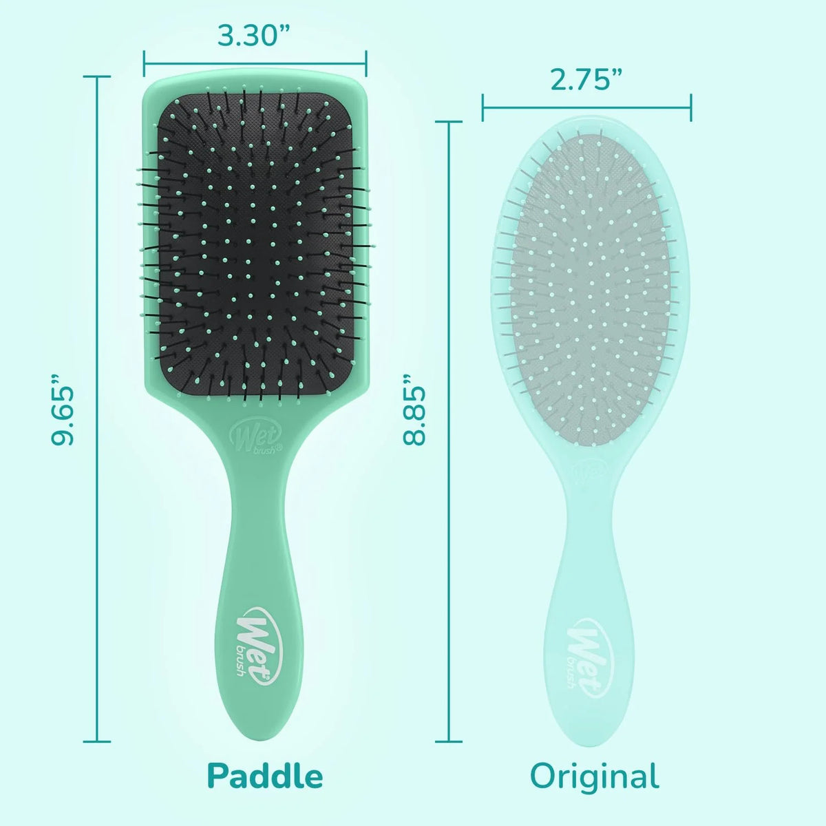 Wet Brush Refresh and Extend Paddle Detangler, Black, Detangling Brush with Infused Charcoal Ultra-Soft IntelliFlex Bristles For All Hair Types, Removes Dirt, Excess Oils & Impurities