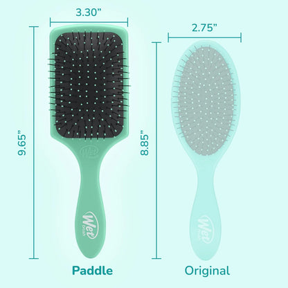 Wet Brush Refresh and Extend Paddle Detangler, Black, Detangling Brush with Infused Charcoal Ultra-Soft IntelliFlex Bristles For All Hair Types, Removes Dirt, Excess Oils & Impurities