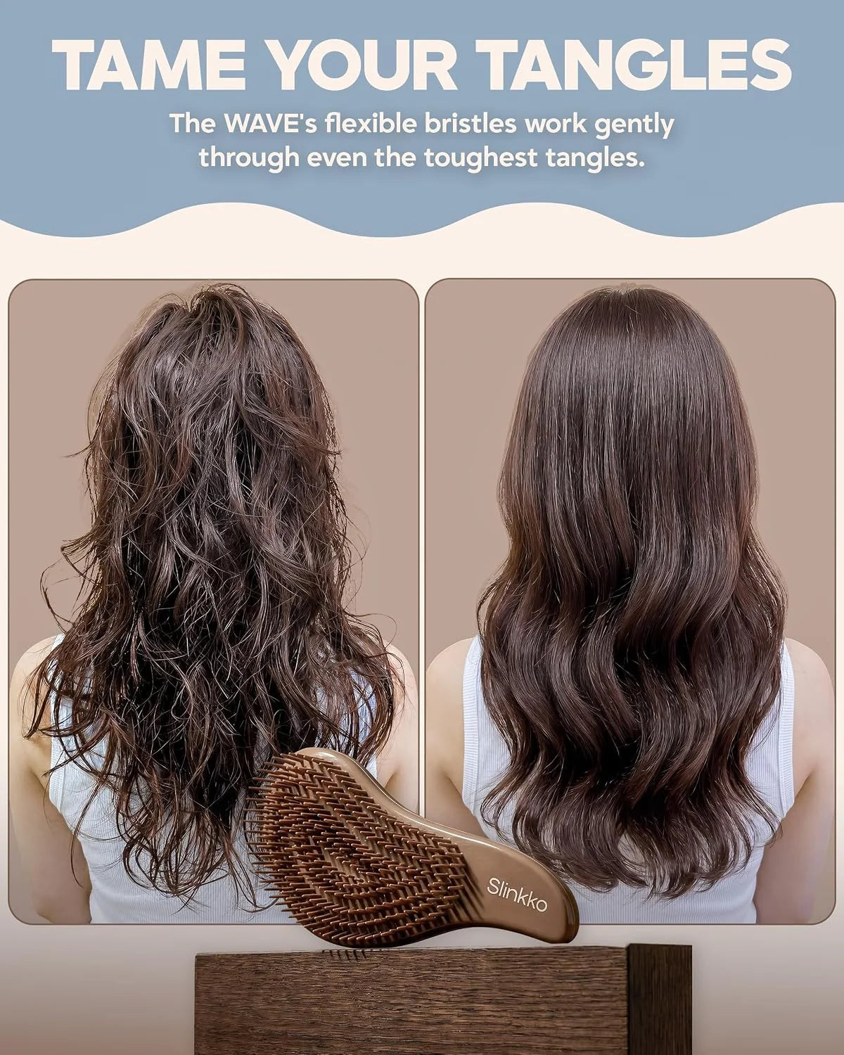 Detangler Brush, Curly Hair Brush for Women, Men & Kids - Wet & Dry Detangling Hair Brush for Curly, Thick, Fine & Wavy Hair - Anti-Breakage Wave Brush, Pain-Free Hairbrush, Pink, Rose Clay