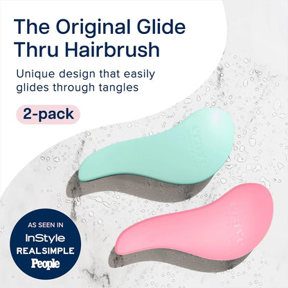 Crave Naturals Biggie Glide Thru Hair Brush - Detangler Brush for Curly, Straight, Wet or Dry Hair - Gentle Detangling Brushes for Adults, Kids, Toddlers - Hair Accessories for Women, 8.4x3.4" - Black