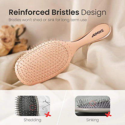 AIMIKE Rose Luxe Detangler Brush, Fine Thin Hair, Wet Dry Paddle Hair Brush