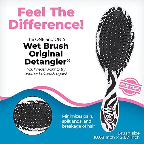 Wet Brush Original Detangler Hair Brush, Hipster Sketch, Ultra-Soft IntelliFlex Bristles, Detangling Bristles Glide Through Tangles (Wet & Dry Hair), Women & Men
