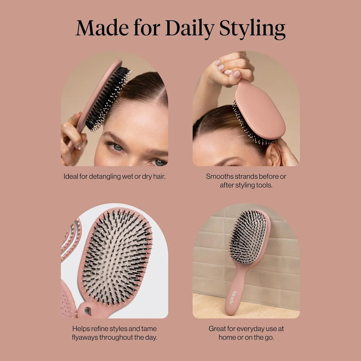Kitsch Smooth & Polish Hair Brushes For Women and Men - Haze Blue