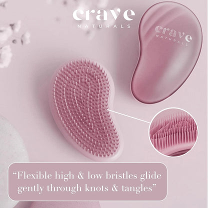 Crave Naturals Detangling Hair Brush Large Turquoise – Glide Thru Hair Detangler Brush for Women, Kids & Toddlers – Gentle Scalp Care, No-Pain Tangle-Free Hairbrush for All Hair Types