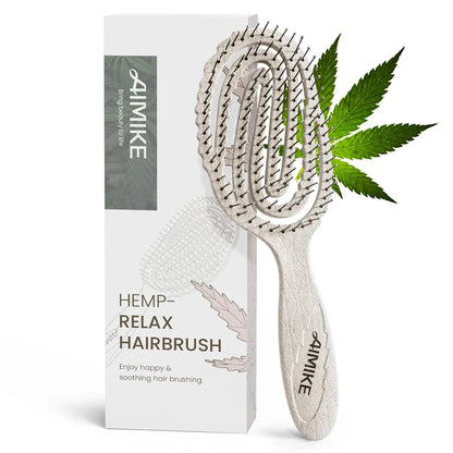 AIMIKE Hemp-Relax Detangling Hair Brush for Wet & Dry Hair, Beige