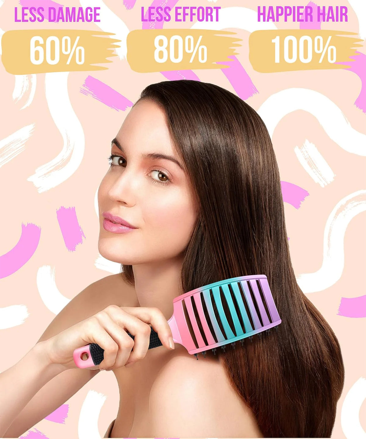 Detangling Brush for Women & Kids, Wet & Dry Hair, All Hair Types