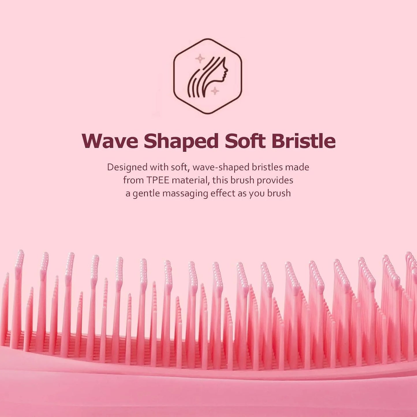 SHINLEA Detangler Brush for Curly Hair, No Tangle Wet Dry Hair Brush for Women, Anti Breakage Detangling Hairbrush for Wavy Thick Thin Hair, Lightweight Travel Pink