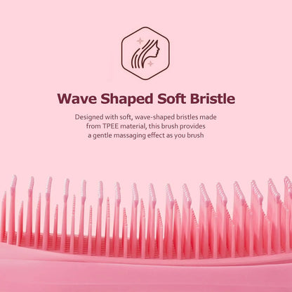 SHINLEA Detangler Brush for Curly Hair, No Tangle Wet Dry Hair Brush for Women, Anti Breakage Detangling Hairbrush for Wavy Thick Thin Hair, Lightweight Travel Pink
