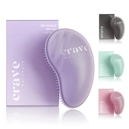 Crave Naturals Detangling Hair Brush Large Turquoise – Glide Thru Hair Detangler Brush for Women, Kids & Toddlers – Gentle Scalp Care, No-Pain Tangle-Free Hairbrush for All Hair Types