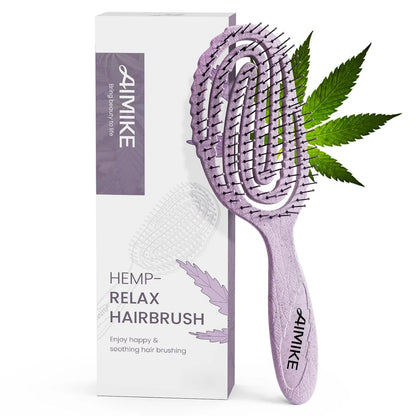 AIMIKE Hemp-Relax Detangling Hair Brush for Wet & Dry Hair, Beige