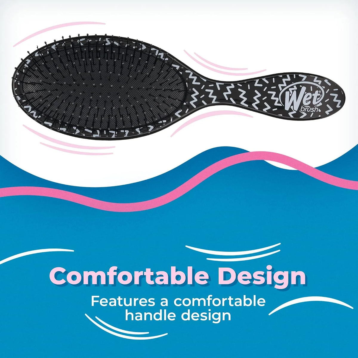Wet Brush Original Detangler Hair Brush, Hipster Sketch, Ultra-Soft IntelliFlex Bristles, Detangling Bristles Glide Through Tangles (Wet & Dry Hair), Women & Men
