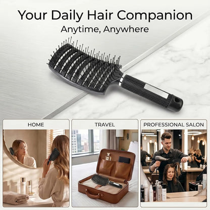 Curved Vented Hair Brush,Detangler Brush Faster Blow Drying for Women, Men