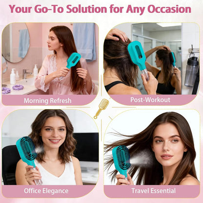 Hair Brush with Water Spray - 2-in-1 Detangler Brush for Frizz Control
