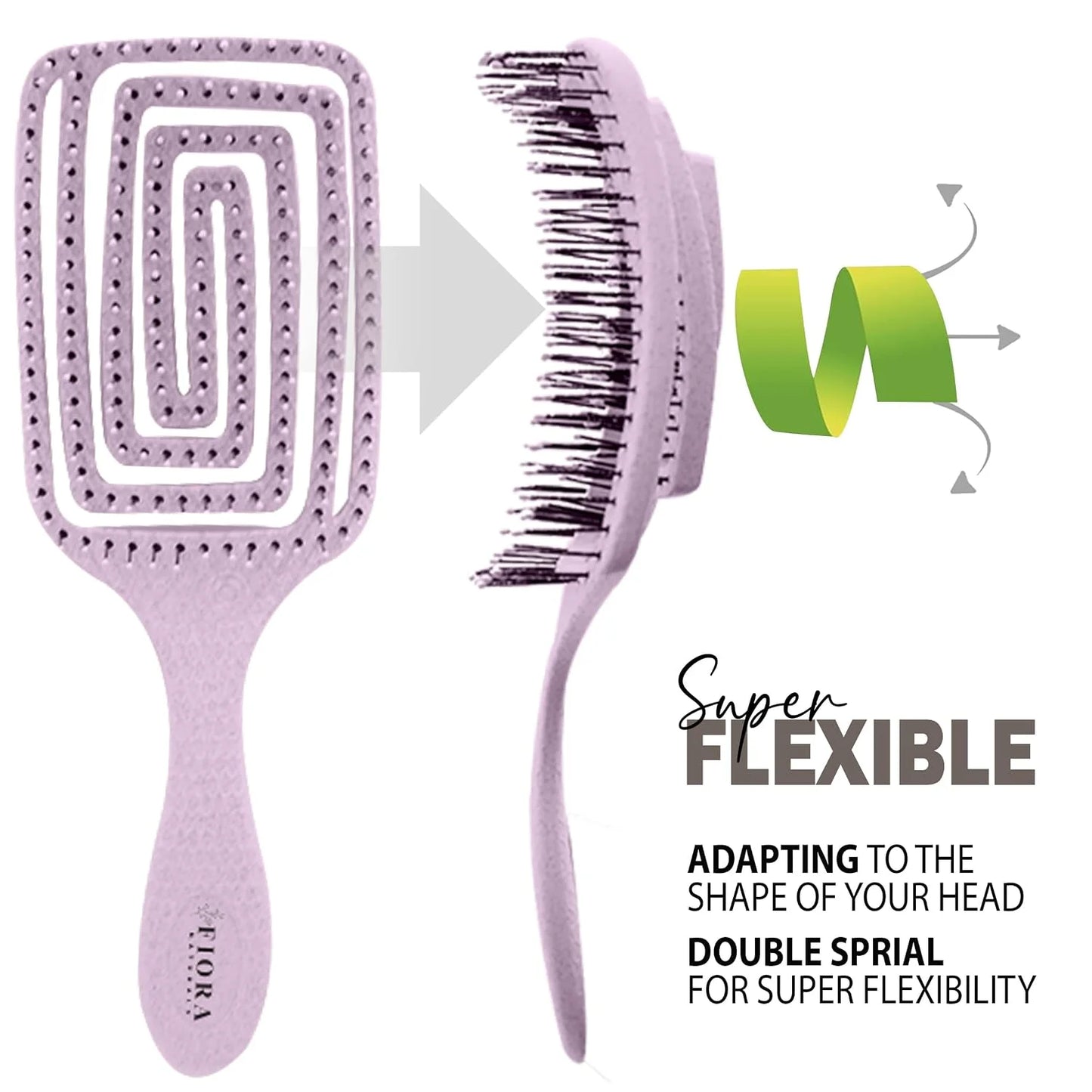 Fiora Naturals Detangler Brush for Wet and Dry Hair, Soft Detangling Brush