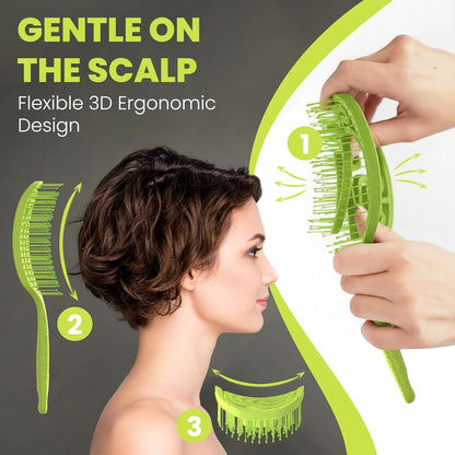 Detangler Brush – Pain-Free Detangling Hair Brush for Wet & Dry Hair – Effortless Detangling Brush for Curly, Fine & Tangled Hair – Hairbrush for Women, Men & Kids – Purple