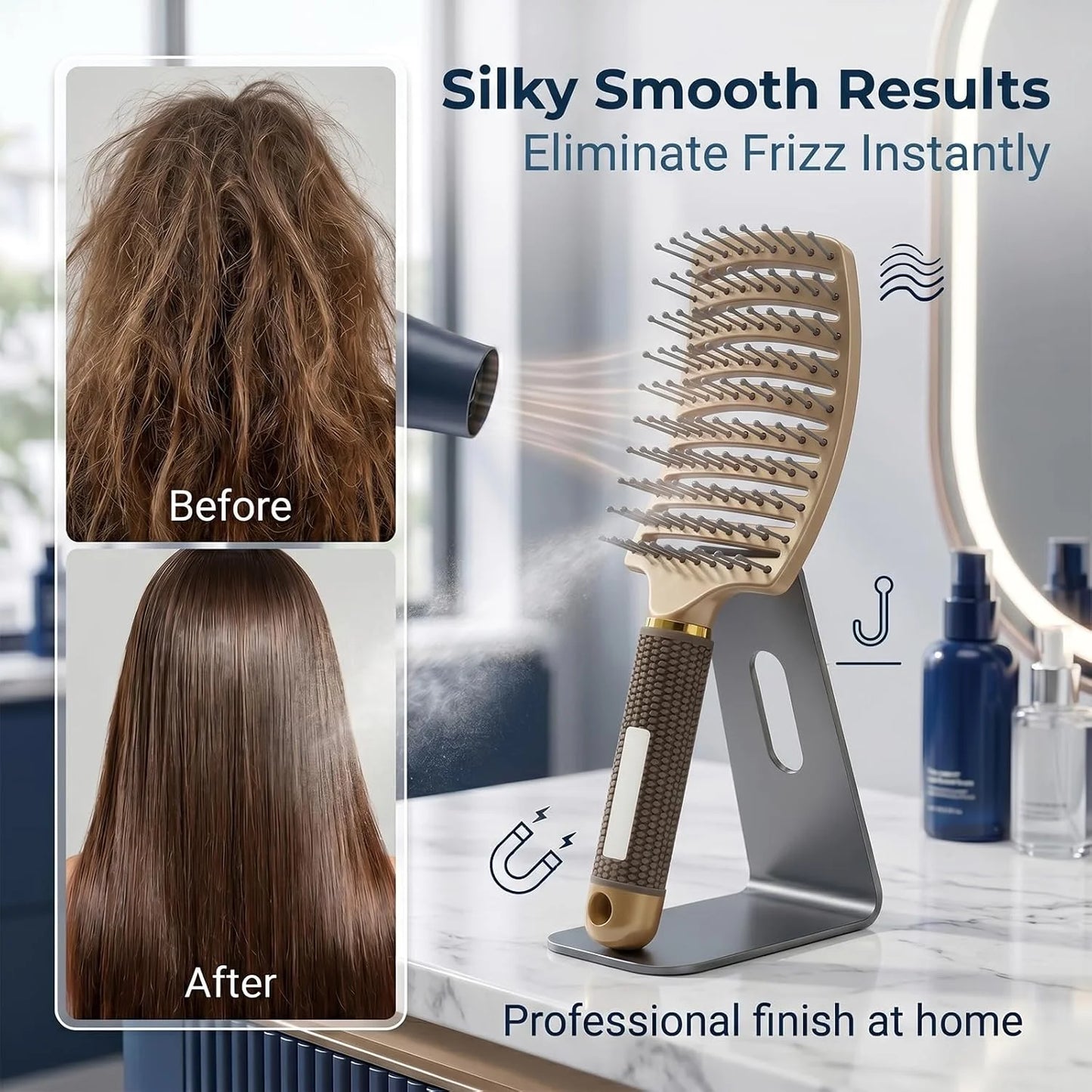 Curved Vented Hair Brush,Detangler Brush Faster Blow Drying for Women, Men
