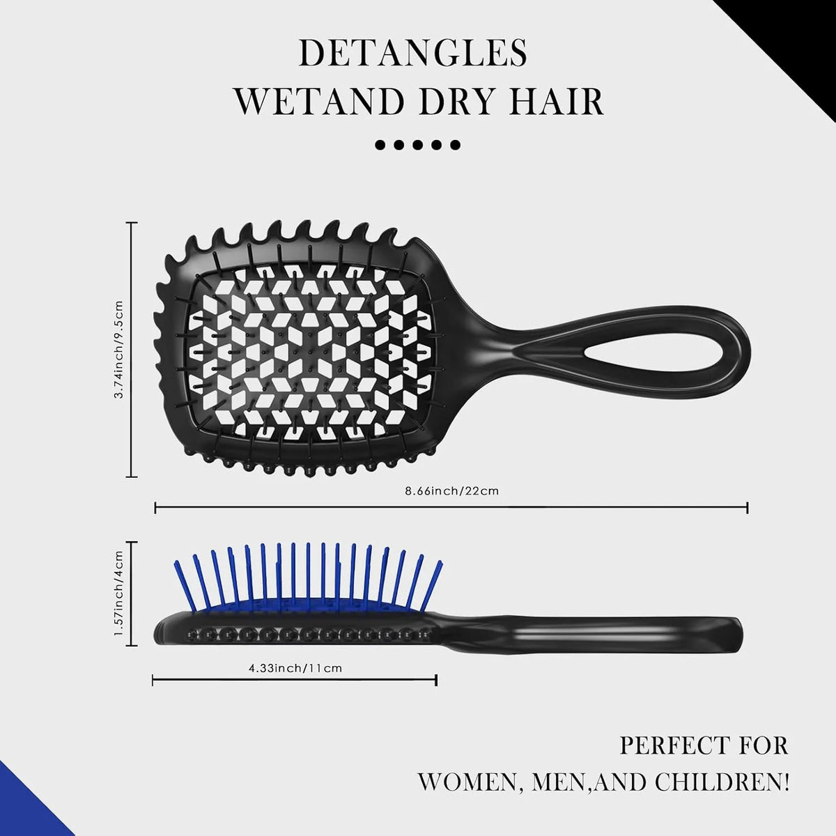 2-Pack Vented Detangling Hair Brush for Wet and Dry Hair, Pink and Purple