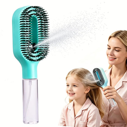 Water Spray Hair Brush for Kids, Detangling Spray Comb for Fine Hair 1Green