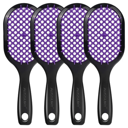 Vented Detangling Hair Brush - 2 Pack Detangler Hairbrush for Effortless Tangle Removal - Ultra-Soft Bristles -For Natural Curly Straight Wet Dry Damaged Hair for Women Men Kids