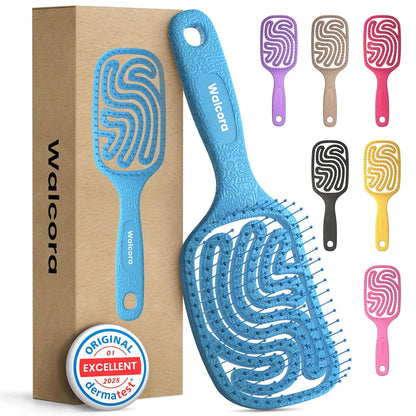 Detangler Brush – Pain-Free Detangling Hair Brush for Wet & Dry Hair – Effortless Detangling Brush for Curly, Fine & Tangled Hair – Hairbrush for Women, Men & Kids – Purple